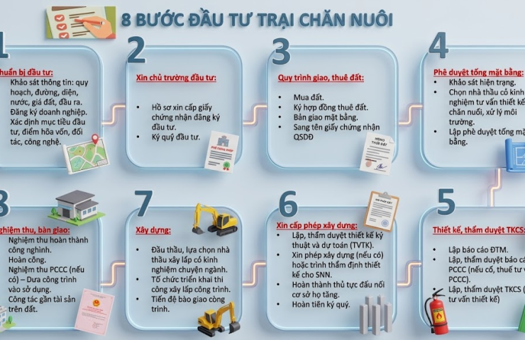 Khi đầu tư xây dựng trại chăn nuôi, 8 bước chủ đầu tư cần lưu ý