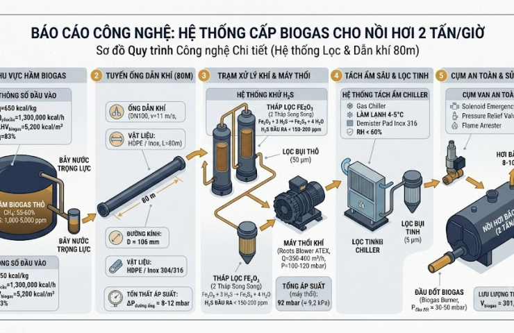 Lọc và xử lý khí cấp cho đốt nồi hơi