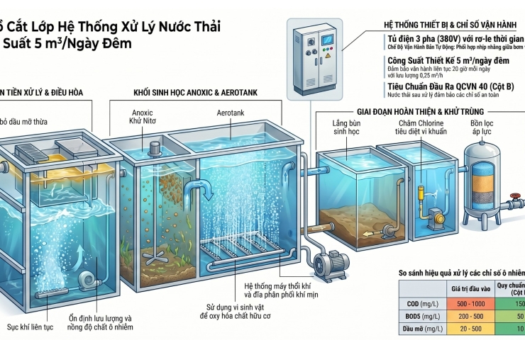Báo cáo thẩm định kỹ thuật: hệ thống xử lý nước thải công suất 5m3/ngày.đêm